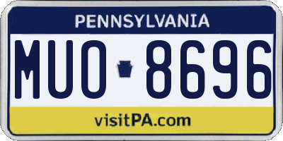 PA license plate MUO8696