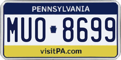 PA license plate MUO8699