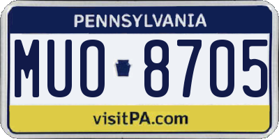 PA license plate MUO8705
