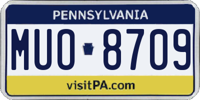 PA license plate MUO8709