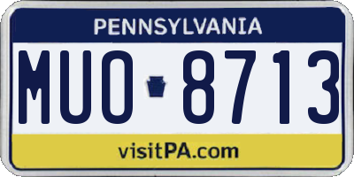 PA license plate MUO8713