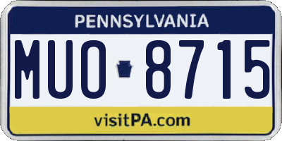 PA license plate MUO8715