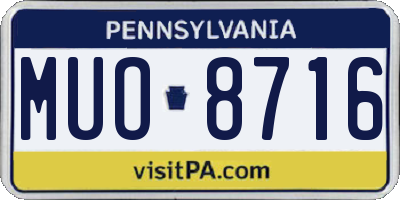 PA license plate MUO8716