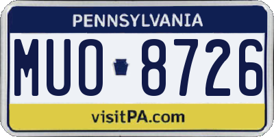 PA license plate MUO8726