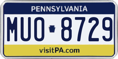 PA license plate MUO8729