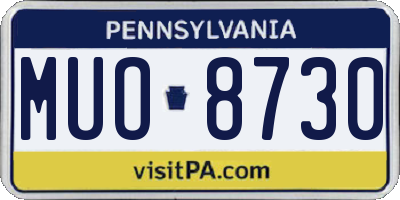 PA license plate MUO8730