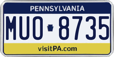 PA license plate MUO8735