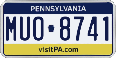 PA license plate MUO8741