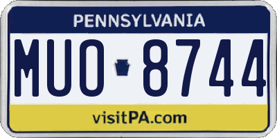 PA license plate MUO8744