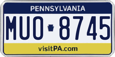 PA license plate MUO8745