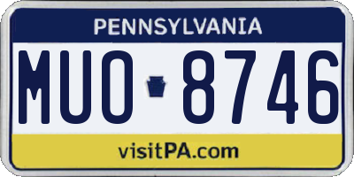 PA license plate MUO8746