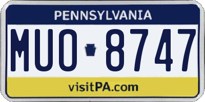PA license plate MUO8747