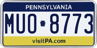 PA license plate MUO8773