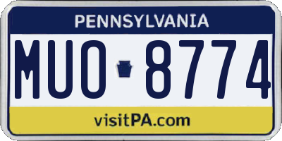 PA license plate MUO8774