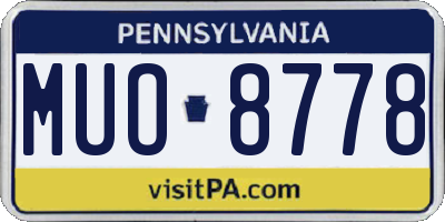 PA license plate MUO8778