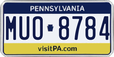 PA license plate MUO8784
