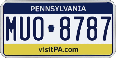PA license plate MUO8787