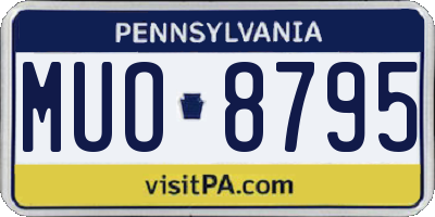 PA license plate MUO8795