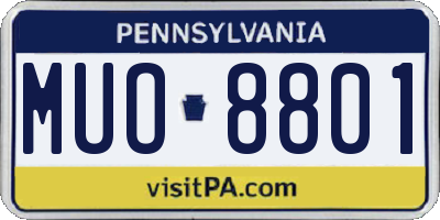 PA license plate MUO8801
