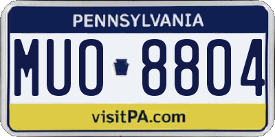 PA license plate MUO8804