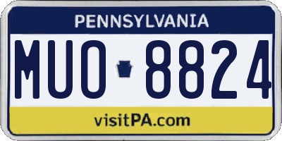 PA license plate MUO8824