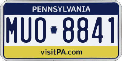 PA license plate MUO8841