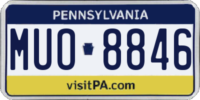 PA license plate MUO8846