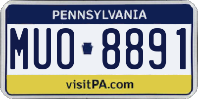PA license plate MUO8891
