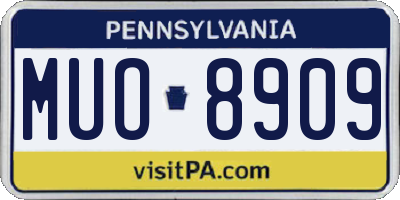 PA license plate MUO8909