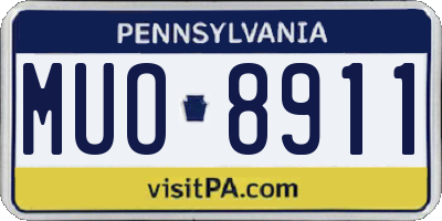 PA license plate MUO8911