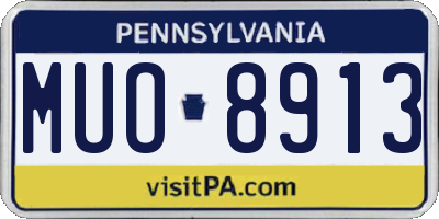 PA license plate MUO8913