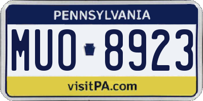 PA license plate MUO8923