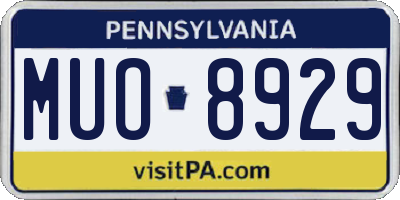 PA license plate MUO8929