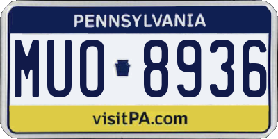 PA license plate MUO8936