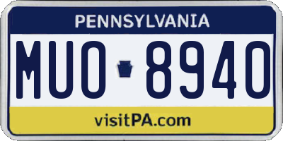 PA license plate MUO8940