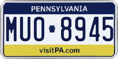 PA license plate MUO8945