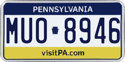 PA license plate MUO8946