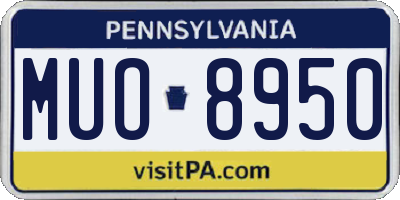 PA license plate MUO8950