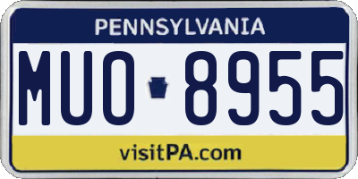 PA license plate MUO8955