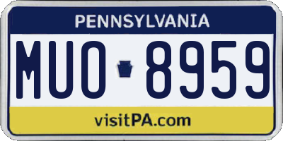 PA license plate MUO8959
