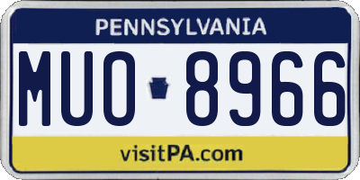 PA license plate MUO8966