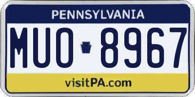 PA license plate MUO8967