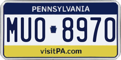 PA license plate MUO8970