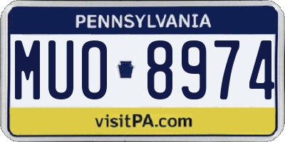 PA license plate MUO8974
