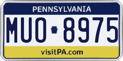 PA license plate MUO8975