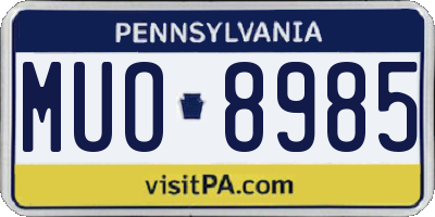 PA license plate MUO8985