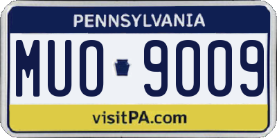 PA license plate MUO9009