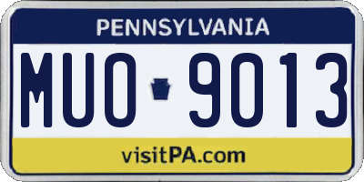 PA license plate MUO9013