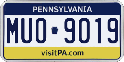 PA license plate MUO9019