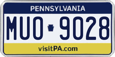PA license plate MUO9028